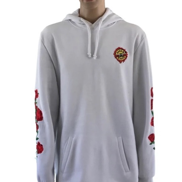 Guns and Roses Men’s Hoodie Custom Hoodie Upcycle Clothing Embroidered - Picture 6 of 9